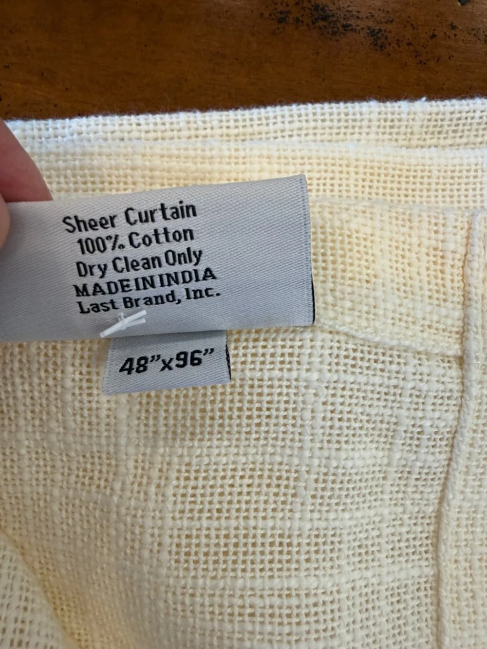 PAIR - NWOT Quince Cotton Sheer Curtain Panels - 48x96 - Ivory (12)